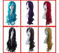 SEIZIS Cosplay Wig Animation de Personnage de Jeu de Cosplay Faux coloré COS Fabricants de Taches de Cheveux Longs et bouclés Ensemble de tête en Gros T0229