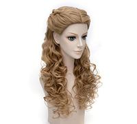 SEIZIS Cosplay Wig Anime 65 cm Blonde Mix Ondulé Longue Partie Centrale Style Cheveux Synthétiques Cosplay Perruques Complètes for Les Femmes Princesse Cendrillon Perruque