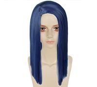 SEIZIS Cosplay Wig Anime Jeu Cosplay Caitlyn Kiramman Perruque for LOL Bleu foncé Court Bob Perruque Cheveux avec Capuchon de Perruque, for Halloween, Fête, Carnaval, Vie Nocturne