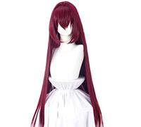 SEIZIS Cosplay Wig Anime Wig Fate Cosplay Scathach Perruque,Vin Rouge Longue Perruque Droite,Perruque Halloween Costume,pour Halloween,Fête Costumée,Série Anime,Événement Cosplay,Concerts