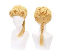 SEIZIS Cosplay Wig Anime Wig JoJo's Bizarre Adventure Cosplay Giorno Giovanna Wig,Perruque dorée,Costume Halloween Wig,pour Halloween,Fête costumée,Anime Show,Cosplay Event,Concerts