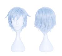 SEIZIS Cosplay Wig Anime Wig Mitsuki Wig, Ice Blue Short Wig, Costume Halloween Wig, for Halloween, Costume Party, Anime Show, Cosplay Event, Concerts