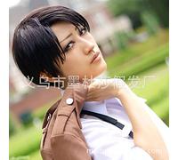 SEIZIS Cosplay Wig Cosplay Attaque géant Jeu Anime COS Noir Oblique Cheveux Courts cultivar Manches en Gros