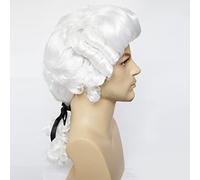 SEIZIS Cosplay Wig Cosplay Mascarade mâle Baroque Colonial mâle Perruque Haute température Soie Fibre synthétique Couvre-Chef Perruque Beige Beige