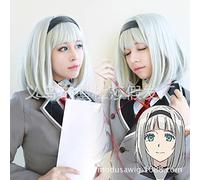 SEIZIS Cosplay Wig Cosplay Perruque Cheveux Courts Pas de Monde ennuyeux Anime Anna Qi Liu Haitou