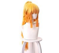 SEIZIS Cosplay Wig Dämonentöter Kimetsu no Yaiba Agatsuma Zenitsu Frauen Pferdeschwanz Lange Perücke Cosplay Kostüm Hitzebeständige synthetische Haarperücken