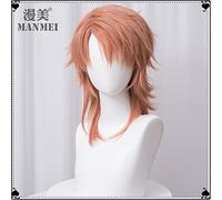 SEIZIS Cosplay Wig Demon Slayer's Blade 锖兔 cos Perruque Orange Rose Multicouche Anti-frisé Cheveux Courts 锖兔 (Filet de Livraison)