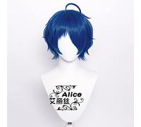SEIZIS Cosplay Wig Elisi Egg Word big Household Love COS Fake Ink Blue Anti-Warping