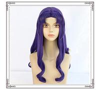 SEIZIS Cosplay Wig EVA New Century Evangelion Misato Katsura Perruque Cosplay Cheveux bouclés Violets à séparation Moyenne