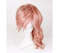 SEIZIS Cosplay Wig Final Fantasy FF13 Eclair Farron Blitz Cosplay Perücke Halloween Lockiges Langes Kunsthaar + Perückenkappe ALS Bild