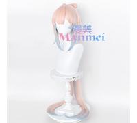 SEIZIS Cosplay Wig Genshin Impact Corail Palais Dieu Coeur mer cos Perruque Cheveux Courts Corps Tigre Bouche Clip Queue de Cheval Arc Cheveux Pack Perruque