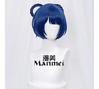 SEIZIS Cosplay Wig Genshin Impact Wanmin Baiwei Shenxiangling cos Perruque Perruque de Couronne de Chanvre à Huit caractères du Chef Wanmintang