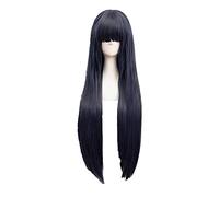 SEIZIS Cosplay Wig Jeu de rôle for Anime Hyuga Hinata Cheveux Raides Neat Bang Cosplay Perruques