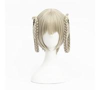 SEIZIS Cosplay Wig Jeu de rôle for Anime Kakegurui Kirari Momobami 35cm Perruques Courtes Tresses Grises Style Clip sur Perruque Cosplay