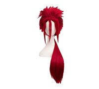 SEIZIS Cosplay Wig Jeu de rôle for FF7 Final Fantasy VII FFVII Reno 75 cm Rouge Longue Fibre Haute température Cheveux Cosplay Perruque