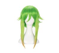 SEIZIS Cosplay Wig Jeu de rôle for Vocaloid Megpoid Gumi Cosplay Perruque 45 cm Vert doré Ombre Courte Couche Moelleux Perruque