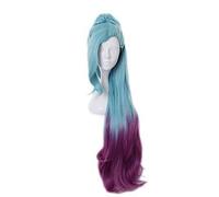 SEIZIS Cosplay Wig JeuxCosplay Perruque LOL League of Legends KDA Seraphine Dégradé Bleu-Violet Cheveux Longs Anime Comic-Con Carnaval de Noël Fête d'halloween Perruques de Mode for Hommes et Femmes
