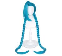 SEIZIS Cosplay Wig Jinx Cosplay Perruque LOL Cosplay Jinx Perruque Bleu, Poudre Arkane Perruque lâche Canon Tresse avec Tresses Bleues avec Capuchon de Perruque Gratuit