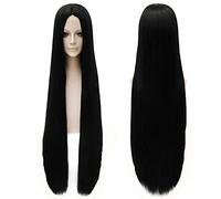 SEIZIS Cosplay Wig L'ancien Meurtre du meurtrier cos Noir Longue Perruque Droite Pirate Roi Empereur fée épée a Soutenu Les Hommes et Les Femmes COS Faux Cheveux