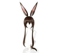 SEIZIS Cosplay Wig Perruque Anime Arknights Cosplay Amiya Perruque,avec Oreilles Longues Perruque Brune,Perruque Costume Halloween,pour Halloween,Fête Costumée,Série Anime,Événement Cosplay,Concerts