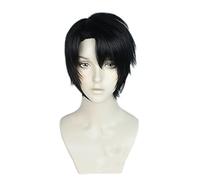 SEIZIS Cosplay Wig Perruque Anime Chainsaw Man Cosplay Perruque Kishibe, Perruque Noire Courte, Perruque Costume Halloween, for Halloween, Fête Costumée, Spectacle Anime, Événement Cosplay, Concerts