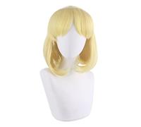 SEIZIS Cosplay Wig Perruque Anime for Maria Campbell Perruque Cosplay, Perruque Bob Court Jaune, Perruque Costume Halloween, for Halloween, Fête Costumée, Spectacle Anime, Événement Cosplay, Concerts