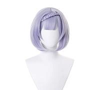 SEIZIS Cosplay Wig Perruque Anime Genshin Impact Cosplay Perruque Noelle, Perruque Bob Violet, Perruque Costume Halloween, for Halloween, Fête Costumée, Spectacle Anime, Événement Cosplay, Concerts