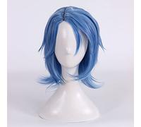 SEIZIS Cosplay Wig Perruque Anime Kingdom Hearts Cosplay Perruque Aqua, Perruque Bleue Courte, Perruque Costume Halloween, for Halloween, Fête Costumée, Spectacle Anime, Événement Cosplay, Concerts