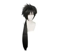SEIZIS Cosplay Wig Perruque Anime Uchiha Izuna Perruque, Longue Perruque Noire, Perruque Costume Halloween, for Halloween, Fête Costumée, Spectacle Anime, Événement Cosplay, Concerts