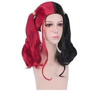 SEIZIS Cosplay Wig Perruque for Anime Film Joker Harleen Quinzel Perücke Cosplay Kostüm Doppel Pferdeschwanz Synthetisches Langes Haar für Frauen Party Perücken DM681
