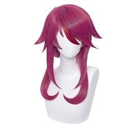 SEIZIS Cosplay Wig Perruque Rouge vin for Genshin Impact- Perruque de Costume d'halloween saccadée de Rosaria Cosplay