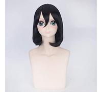 SEIZIS Cosplay Wig Perücke für Anime Perücken Cosplay Noël Attaquer Géant Adulte Mikasa Ackerman Noir Bob Head Universal Cos Perücke