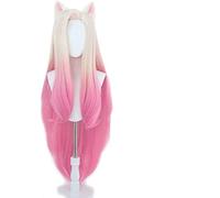 SEIZIS Wig Anime Cosplay KDA Perruque de bain Ahri Cosplay Blonde mixte rose avec oreilles en cheveux synthétiques résistants à la chaleur