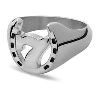 Seizmont by Trendhim Chevalière pour homme | Design argenté trèfle à 4 feuilles et fer à cheval | Acier inoxydable 316L | Design danois | Surface polie | Acier, 62mm, Métal non précieux, Aucune pierre