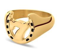 Seizmont by Trendhim Chevalière pour homme | Design argenté trèfle à 4 feuilles et fer à cheval | Acier inoxydable 316L | Design danois | Surface polie | Acier, 64mm, Métal non précieux, Aucune pierre