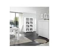 AltoBuy FIRMIN - Séjour avec Rangement 4 Portes + Etagère Blanc Finition Mat
