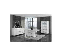MARIKA - Séjour Complet avec Table Allongeable 160-200cm + Leds - Altobuy Blanc
