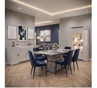 AltoBuy Séjour Complet avec vitrine Aspect Ciment et Anthracite - LIBECCIO