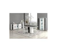 ARIANE - Séjour Complet Table Repas + Buffet + Vitrine 2 Portes Eclairage Led intégré -