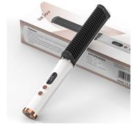 SEJOY Brosse Lissante Ionique, 2 en 1 Lisseur / Boucleur pour Lisser et Boucles, Peigne à Cheveux de la Température Réglable, Blanc