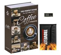 Sekam Coffre-fort caché avec serrure à combinaison (24 x 15 x 5,5 cm) avec sac ignifuge, coffre-fort secret pour dérivation secrète, boîte à livres creuse, boîte de rangement cachée, coffre-fort pour