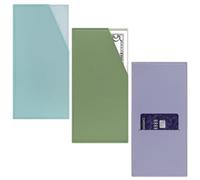 Sekenow Lot de 3 portefeuilles fins en cuir synthétique pour billets et cartes - Élégant et réutilisable - Pour billets, reçus, budget - Pour homme et femme, Violet + vert clair + bleu