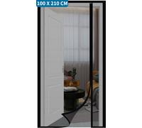 Sekey 100×210 cm Moustiquaire Porte Rideau à lamelles Porte de balcon Moustiquaire sans percer Aimant pour ouverture latérale, Fibre de verre, Contre les griffes de chat