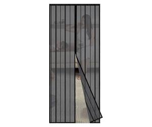Sekey 120 x 220 cm Moustiquaire pour Portes, Avancée Rideau Magnétique Anti-insectes pour Balcon, Cave, Terrasse, Montage Facile à Coller, Kit d'installation Complet, Noir