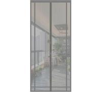 Sekey 130x220 cm Rideau magnétique anti-insectes idéal pour porte de balcon, porte de cave, porte de terrasse (découpable en hauteur et largeur), Montage facile à coller, Gris