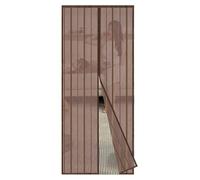 Sekey 80 x200 cm Moustiquaire pour Portes, Avancée Rideau Magnétique Anti-insectes pour Porte de Balcon, porte Cave, Porte de Terrasse, Montage Facile à Coller, Kit d'installation Complet, Marrón