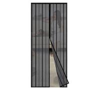 Sekey 85x215 cm Rideau magnétique de porte moustiquaire pour portes en bois, fer, aluminium et balcon. Facile à installer Noir