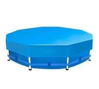 Sekey Bache Piscine Ronde 305 cm - Spéciale Piscines à Cadre Métallique Rond | avec Lanières Ajustables et Velcro | Antivent et Anti-Poussière | Toile Dense Résistante aux Déchirements | Bleu