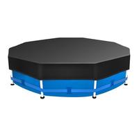 Sekey Bache Piscine Ronde 457cm Spéciale Piscines à Cadre Métallique Rond, Noir