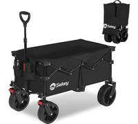 Sekey Bollerwagen 150 KG Pliable Chariot à main avec freins et pneus larges, Noir